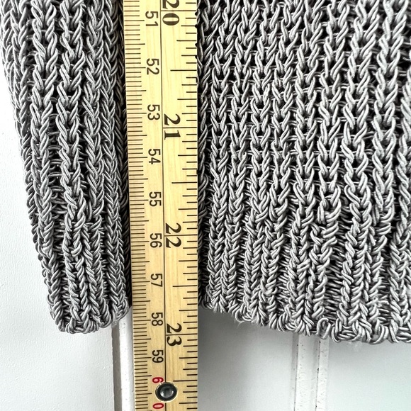 Vince NWT Open Knit Grey Sweater Top - Short Batwing Sleeve - Size L Large - Picture 6 of 7